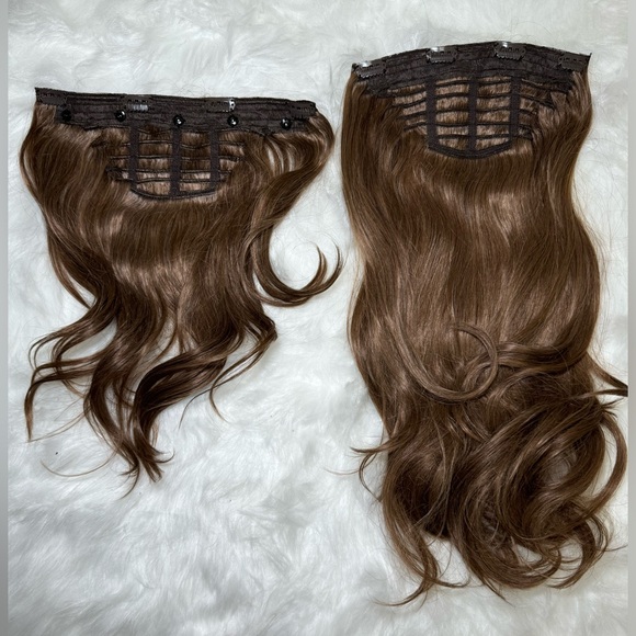 MEGAN'S MCKENNA’S BOUNCY BLOW HD FIBRE HAIR EXTENSIONS-14" & 22" Fudge Brownie - Picture 5 of 7